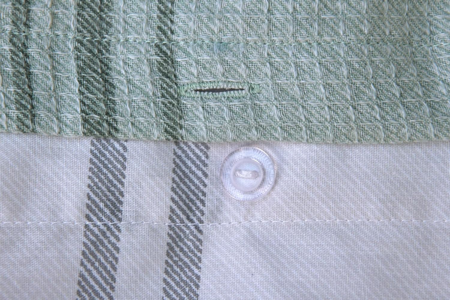 Waffle Green Check Reversible Duvet Cover Quilt Pillow Cases Bedding Set Soft Easy Care- Double (200cm x 200cm