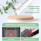 Curtain Poles for Eyelet Curtains Matt White, 16mm Voile Curtain Pole 76-117cm, Window Curtain Rod Metal Extendable with Adjustable Brackets for Bedroom, Living Room