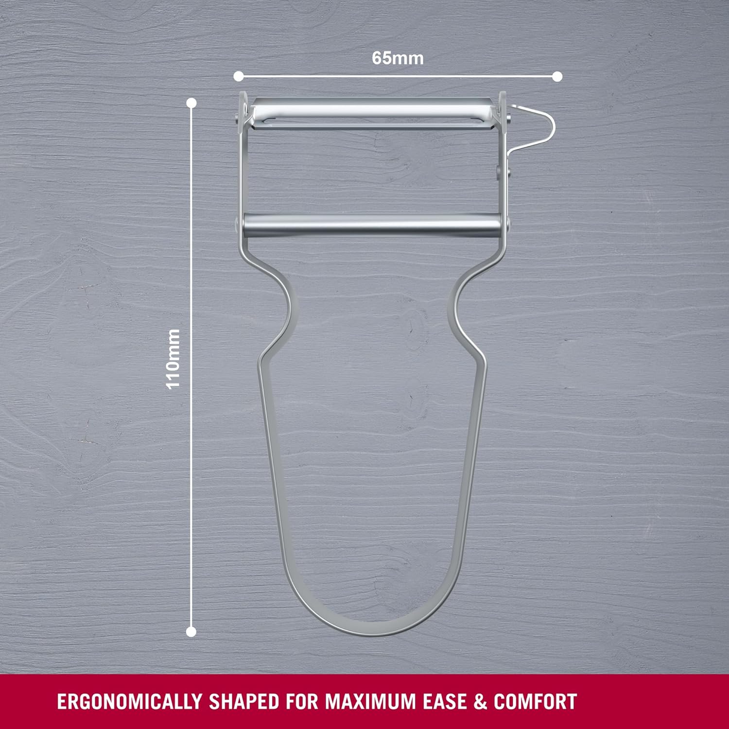 REX Peeler, Vegetable Peeler, Aluminium Handle, Stainless Steel Blade, Extra Sharp Straight Cut, Metal Colour 109 mm 6.0900 Secondary image
