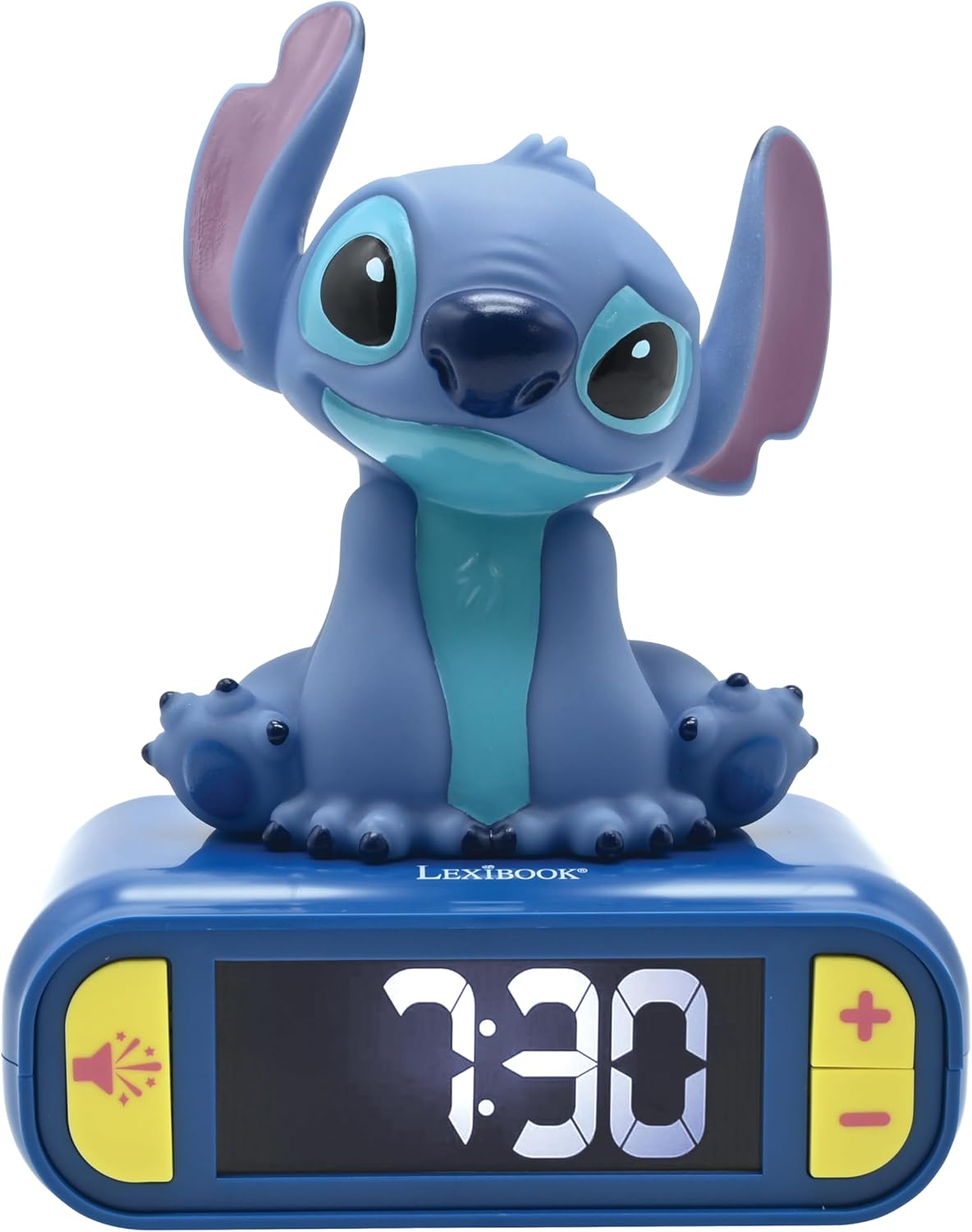 , Disney Stitch, Nightlight alarm clock, Sounds and Melodies, LCD Backlit screen, Luminous, Snooze, Blue, RL800D