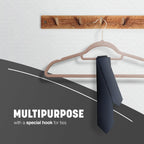 Velvet Hangers 20 Pack - Non-Slip Clothes Hangers with Tie Bar & 360° Hook - Durable & Sturdy, Space-Saving Wardrobe Organisers for Suits, Jackets & Clothes- Home Storage Solution (Blush Pink)