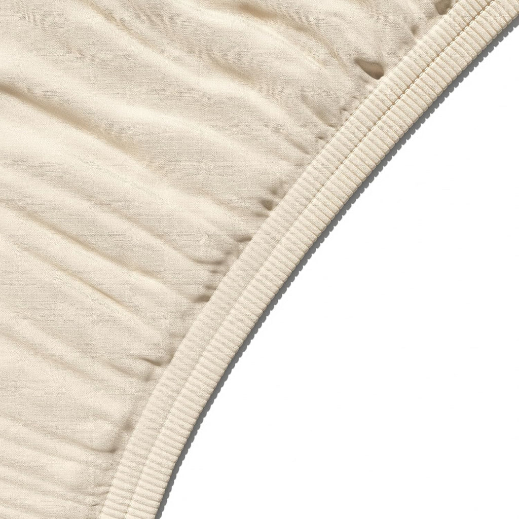 Bedding Soft Microfibre Super King Fitted Sheet with 12 inch (30 cm) Deep Pocket, 180 x 200 cm, Beige