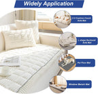 New Thick Sofa Covers Washable - Soft Corduroy Universal Sofa Cover 2 3 4 Seater, Non-Slip Couch Cover, Couch Seat Covers Sofa Slipcovers Furniture Protector for Living Room (White, 70x180cm)