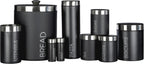 Housewares Liberty Tea, Coffee and Sugar Canisters - Set of 3, Black