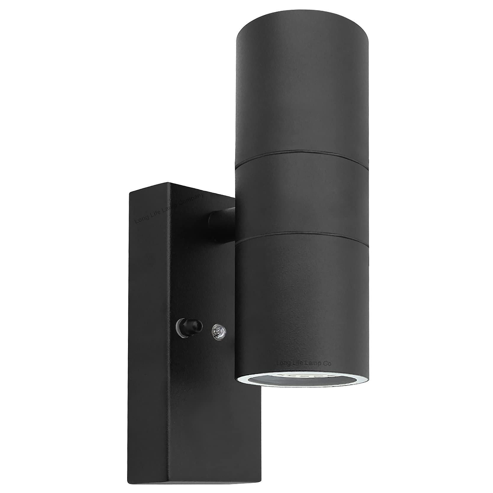 Long Life Lamp Company Outdoor Wall Light Dusk Till Dawn Sensor Black Finish Stainless Steel Up and Down Shining IP65 ZLC090-B Main image