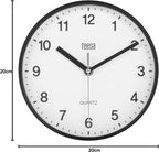 Teesa Clock Analog Wall Universal 20 cm TSA0038B Black