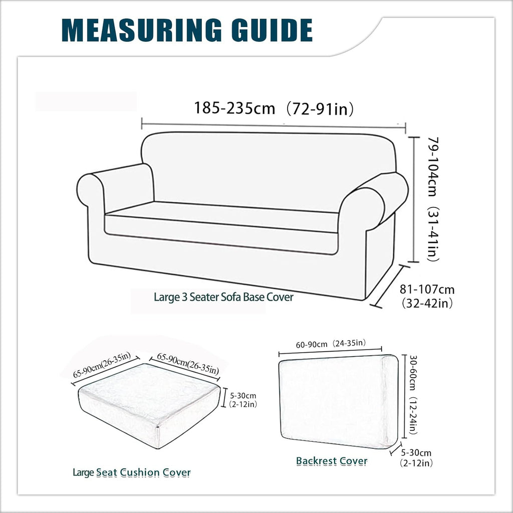Sofa Cover with Separate Seat Cushions and Backrests Stretch Velvet Sofa Slipcover Couch Covers Furniture Protector Split Combined (Dark teal,Large 3-Seat Set 5 PCS)