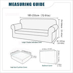 Sofa Cover with Separate Seat Cushions and Backrests Stretch Velvet Sofa Slipcover Couch Covers Furniture Protector Split Combined (Dark teal,Large 3-Seat Set 5 PCS)