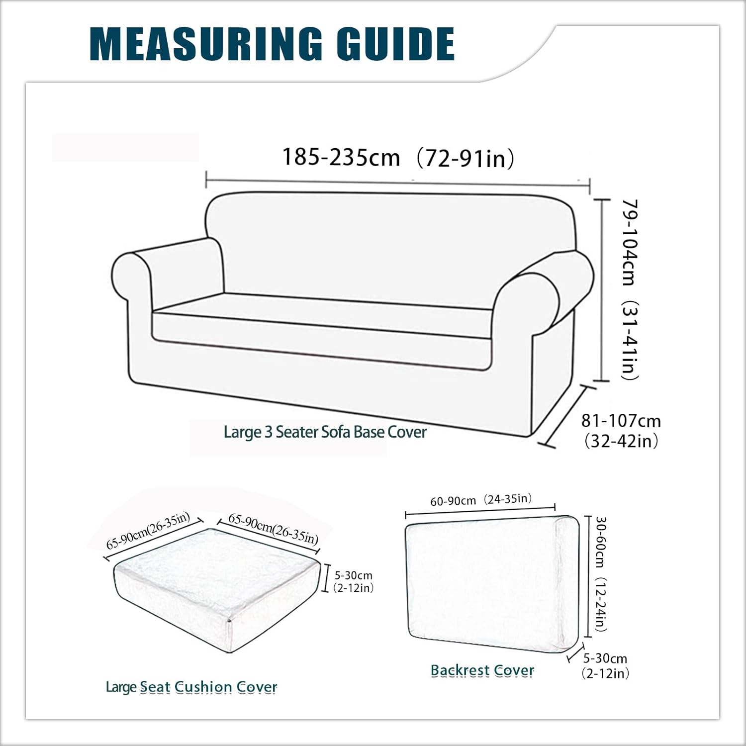 Sofa Cover with Separate Seat Cushions and Backrests Stretch Velvet Sofa Slipcover Couch Covers Furniture Protector Split Combined (Dark teal,Large 3-Seat Set 5 PCS)