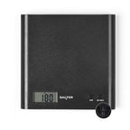 Arc Kitchen Scale – Digital Food Weighing Scales For Precise Cooking/Baking, Slim Platform for Compact Storage, Add & Weigh/Tare Function, 3kg Capacity, Battery Included, Black