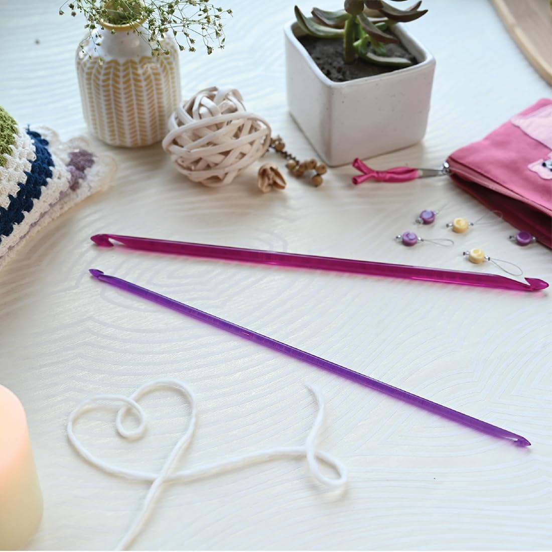 Knit Pro KP51422 5.50 mm Double Ended Traditional Tunisian Crochet Hook, Multi-Colour