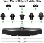 Solar Power Fountain, THEGUS 2.5W Solar Fountain Pump, Solar Water Fountain Kits with 7 Nozzles, Free Standing Floating Solar Fountain for Bird Bath, Fish Tank, Pool, Patio and Garden Decoration