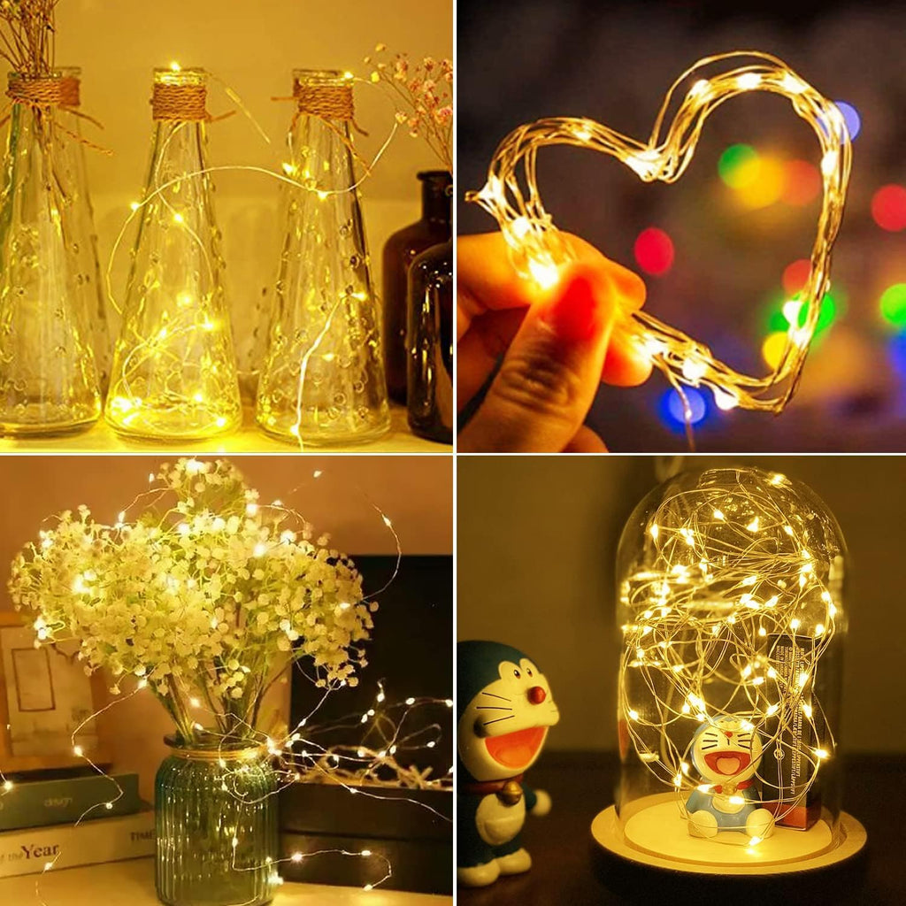 12 Pack 3 Modes LED Fairy Lights Battery Operated, 2M 20LED Mini String Lights Battery Powered IP65 Waterproof Silver Wire Small Fairy Lights Indoor Outdoor for Jars, Christmas, Party, Bedroom