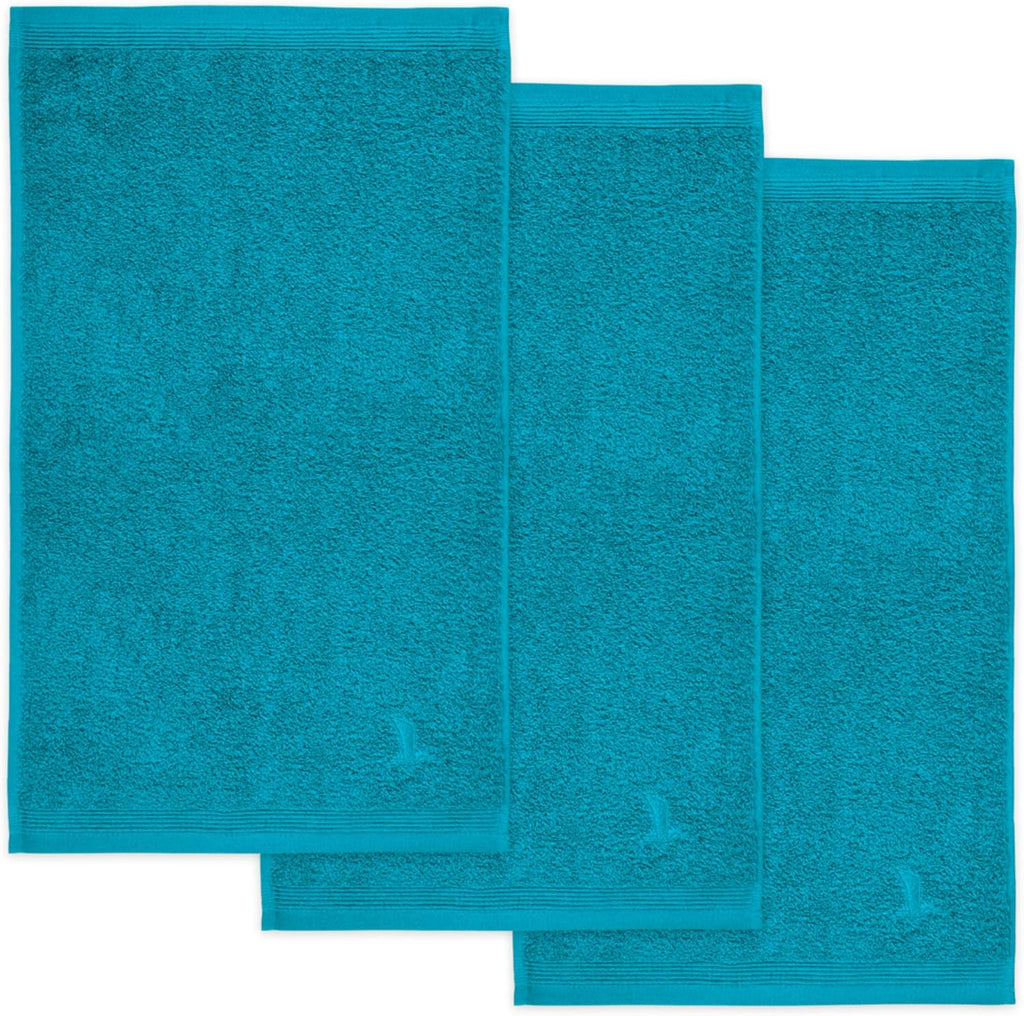 3er set Superwuschel guest towel 30 x 50 cm made of 100% cotton, lagoon