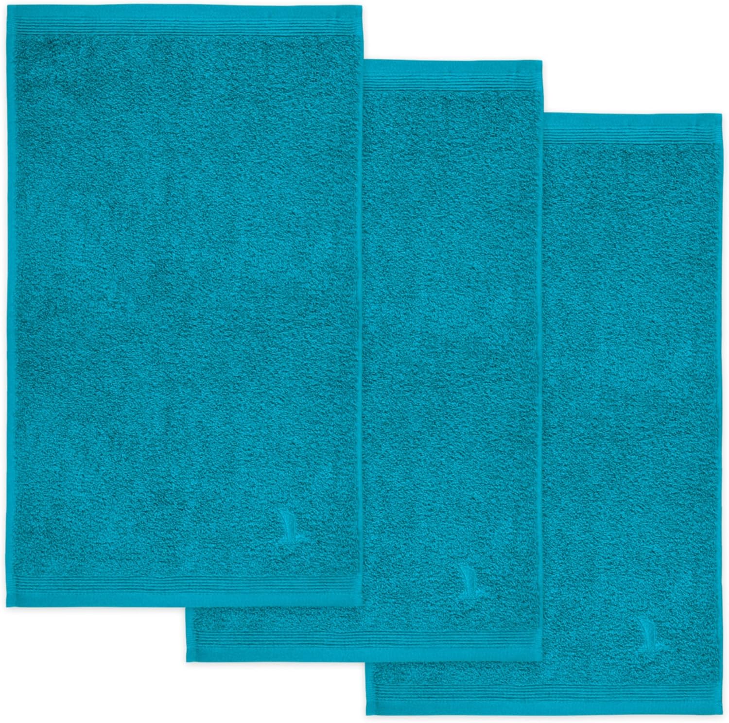 3er set Superwuschel guest towel 30 x 50 cm made of 100% cotton, lagoon