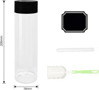 16 Pack 500ml 16oz Plastic Juice Bottles with Black Lids, Transparent Reusable Empty Drink Bottles Ideal for Water, Juice, Milk and Other Homemade Beverages