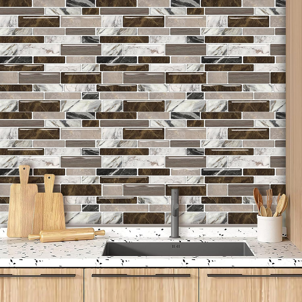Tiles Self Adhesive Stick On Kitchen Tiles Kitchen Backsplash Self Adhesive Decal for Walls Bathroom Tile Transfers Sticker Marble Wall Sticker for Bathroom Waterproof Wall Decals 30×30
