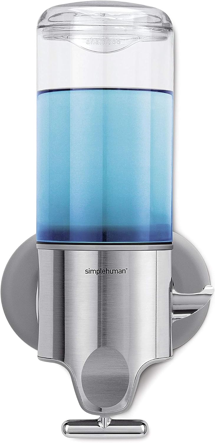 BT1034 444ml Single Wall Mounted Soap Dispenser Pump for Soap, Shampoo, Conditioner, Shower Gel, Suitable for Bathroom, Easy to Install, Rustproof, Brushed Stainless Steel