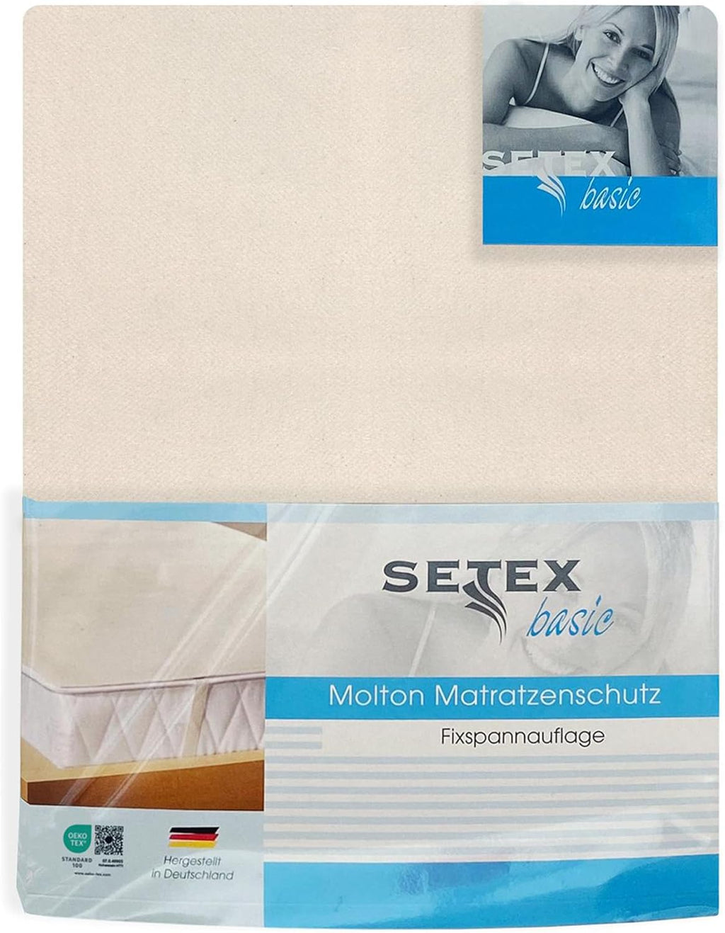 SETEX Mattress Protector, Cotton, Natural, 90 x 190 cm