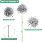 6-Pack Artificial Chrysanthemum Ball Flowers,11 Inch Faux Chrysanthemum Silk Bouquets Real Touch Faux Flowers for Home/Wedding/Christmas/Party[Silver]
