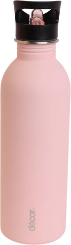Snap n Seal 1L Stainless Steel Water Bottle with Straw, BPA Free - Leakproof Metal Flask with Carry Handle for School, Travel, Work & Gym - Ideal Drinking Bottle for Kids & Adults - Pink