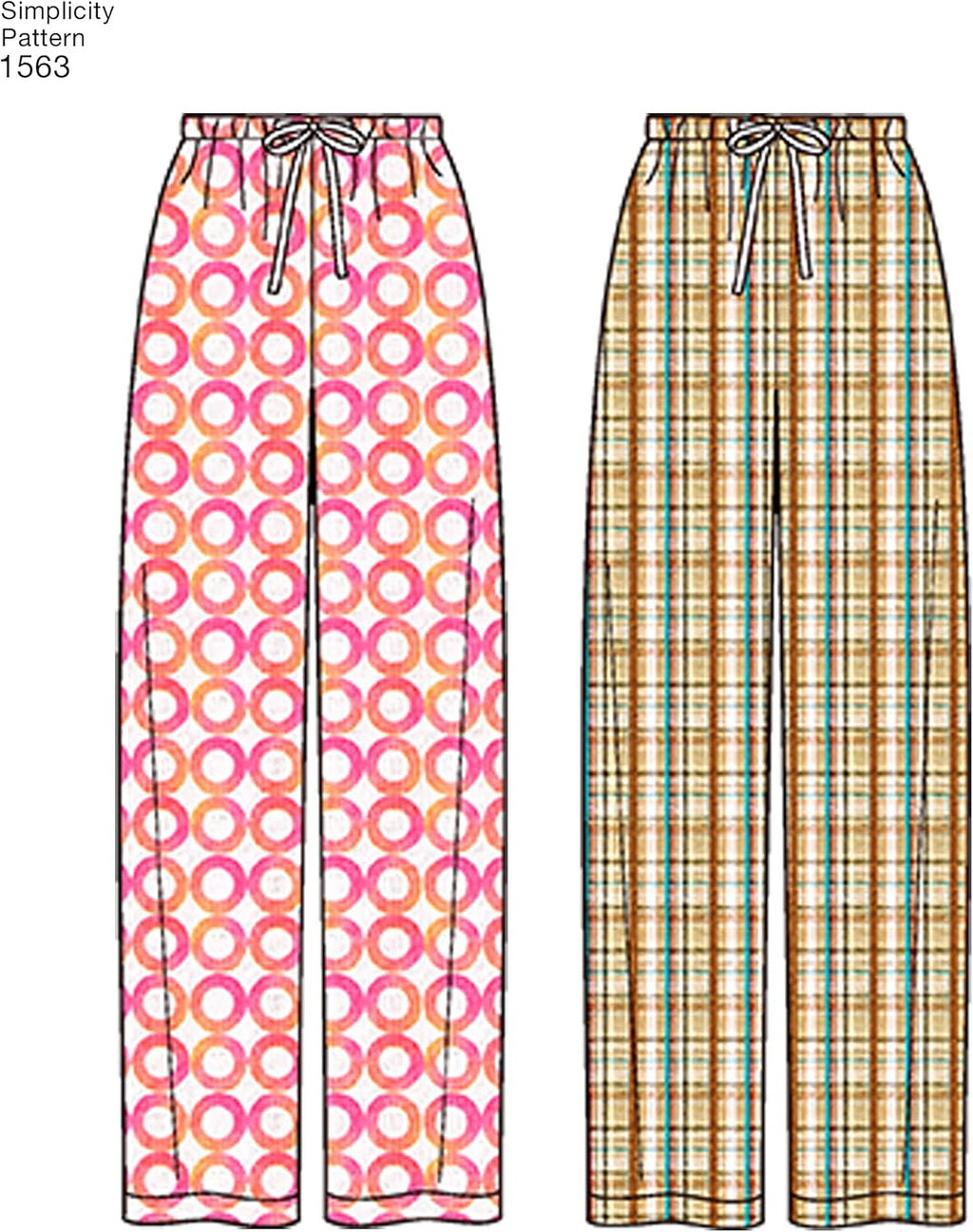 Simplicity Sewing Pattern 1563: Misses' Men's and Teens' Sleepwear, Size A, Paper, White, A (XS-S-M-L-XL)