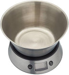 Pro Digital Kitchen Food Scales with Removable Bowl, Professional Standard with Tare Feature and Precision Accuracy, Stainless Steel Finish, Weighs 5 kg Capacity, Silver