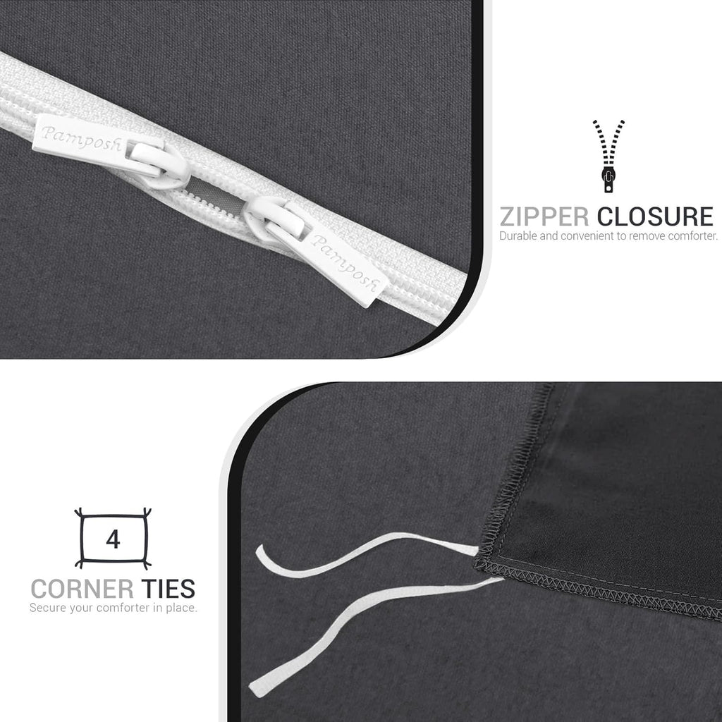 Single Duvet Cover Set Pack Of 4 - Pre-Washed Microfibre Bedding Set for Added Softness & Comfort - Lightweight Premium Quilt Cover Set for All Seasons With Zipper Closure