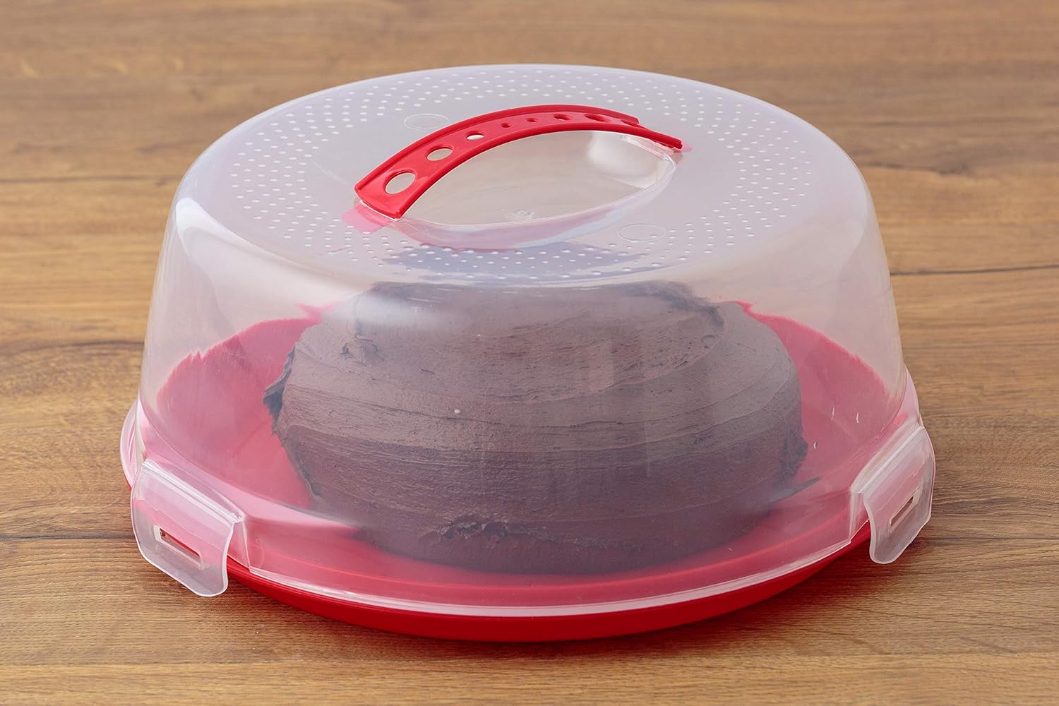Cake Caddy with Clear Lid – Secure Cake Storage & Transport Container | Serve & Display on the Same Base | Ideal for Bakes, Treats & Special Occasions