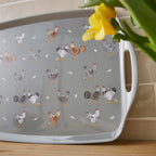 Hen House Lane Large Tray | British Designed Farmhouse Kitchen Tray | Durable Melamine & Plastic Blend | Rustic Countryside Design | Easy to Clean