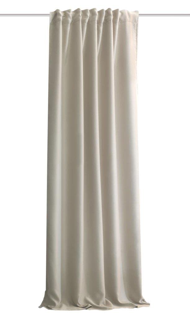 HOMEbasics | Acoustic curtain uni | ACUSTICO | Noise, heat, cold and draft protection + darkening | natural | 245 x 135 cm Main image