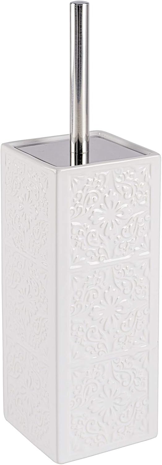 22651100 Toilet brush Cordoba White - toilet brush holder, closed form, Ceramic, 9.5 x 35 x 9.5 cm, White
