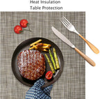 Table Mats Set of 4, Place Mats Table Placemats Washable Non-slip Heat Insulation Woven Vinyl for Kitchen Dinning Restaurant 17"X12" (Caramel)