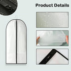 2PCS Dress Bags Covers Long Garment Covers Bag Dress Bag Long Dress Bags Covers Translucent with Zip Waterproof Dustproof Dress Covers Garment Bags Full Length(60 * 140cm)