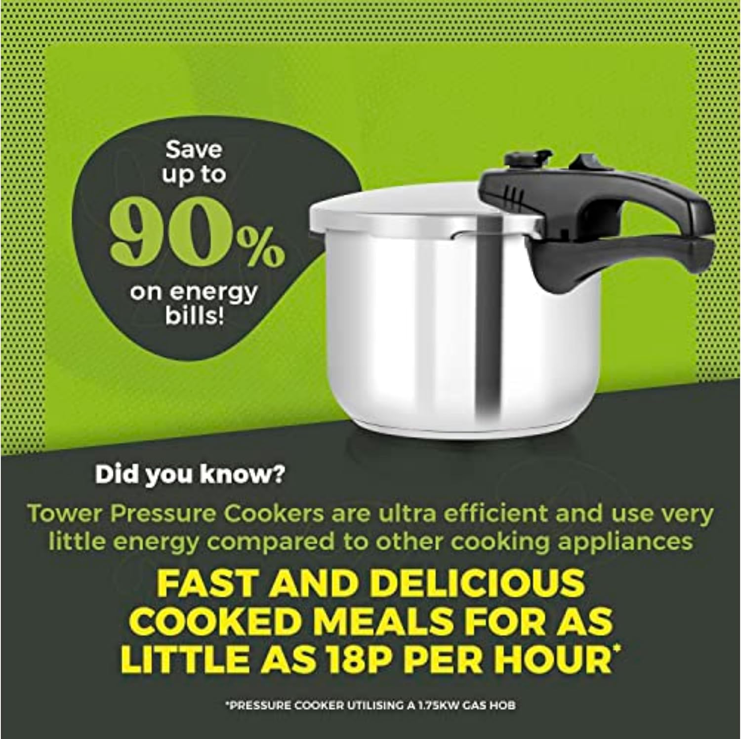 T80244 6L/22cm Pressure Cooker with Steamer Basket, Stainless Steel, Silver
