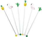 BCSTIRASTD Tropical Chic Novelty Glass Cocktail Stirrers (Set of 6), 1 x 1 x 1 cm