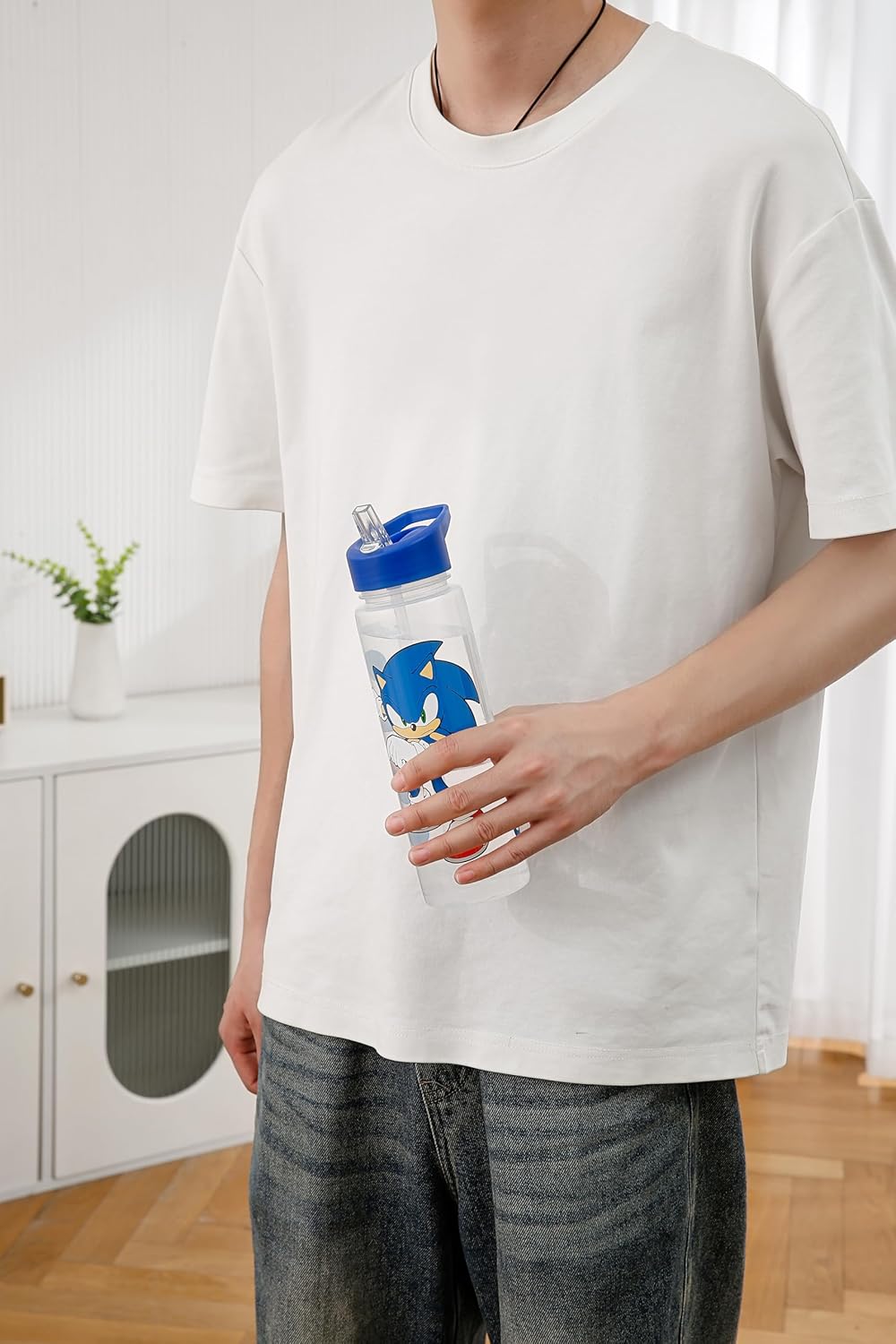 Sonic the Hedgehog 700ml Water Bottle – “Gotta Go Fast” Design | Official Kids Water Bottle for Boys & Girls | Durable Plastic, Ideal for School & Sports