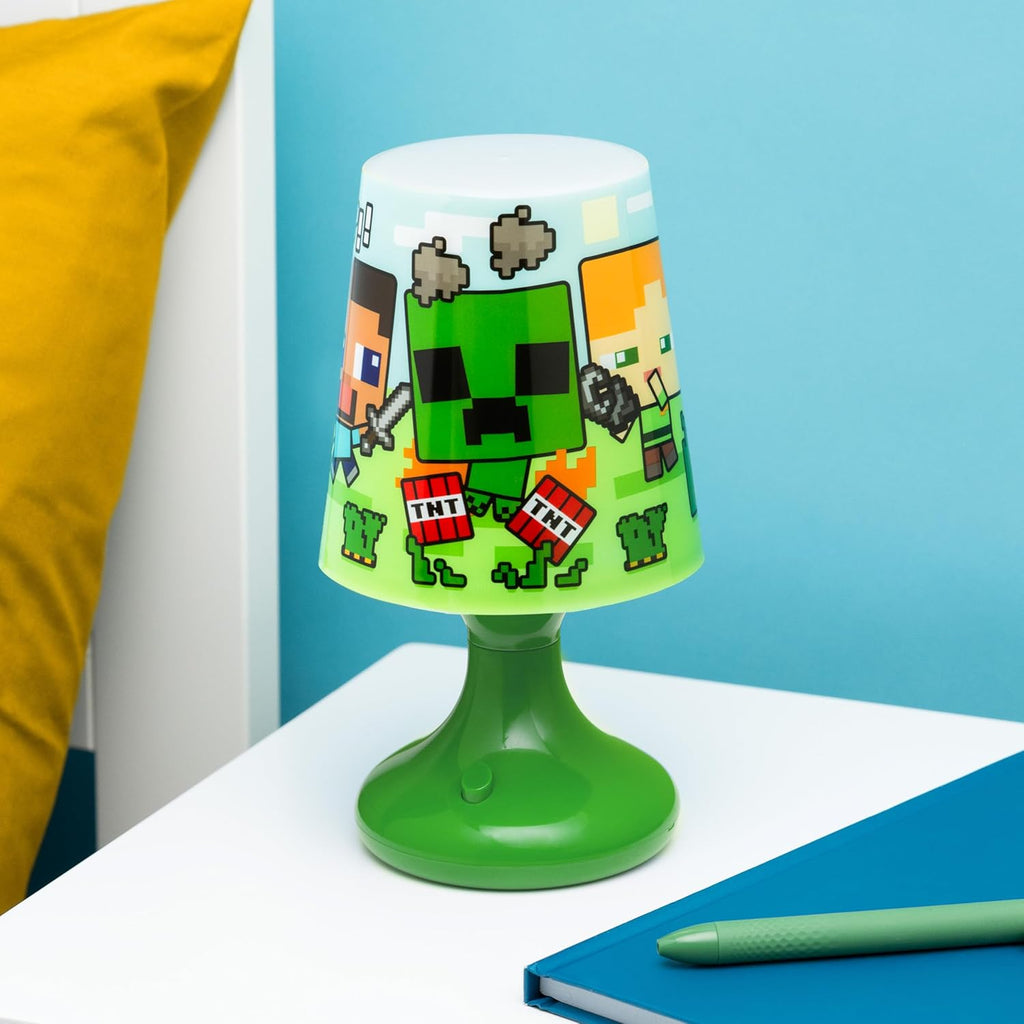 Paladone Minecraft Colour Phasing Table Lamp, Officially Licensed RGB LED Night Light for Kids and Gamers, Pop Culture and Gaming Merchandise