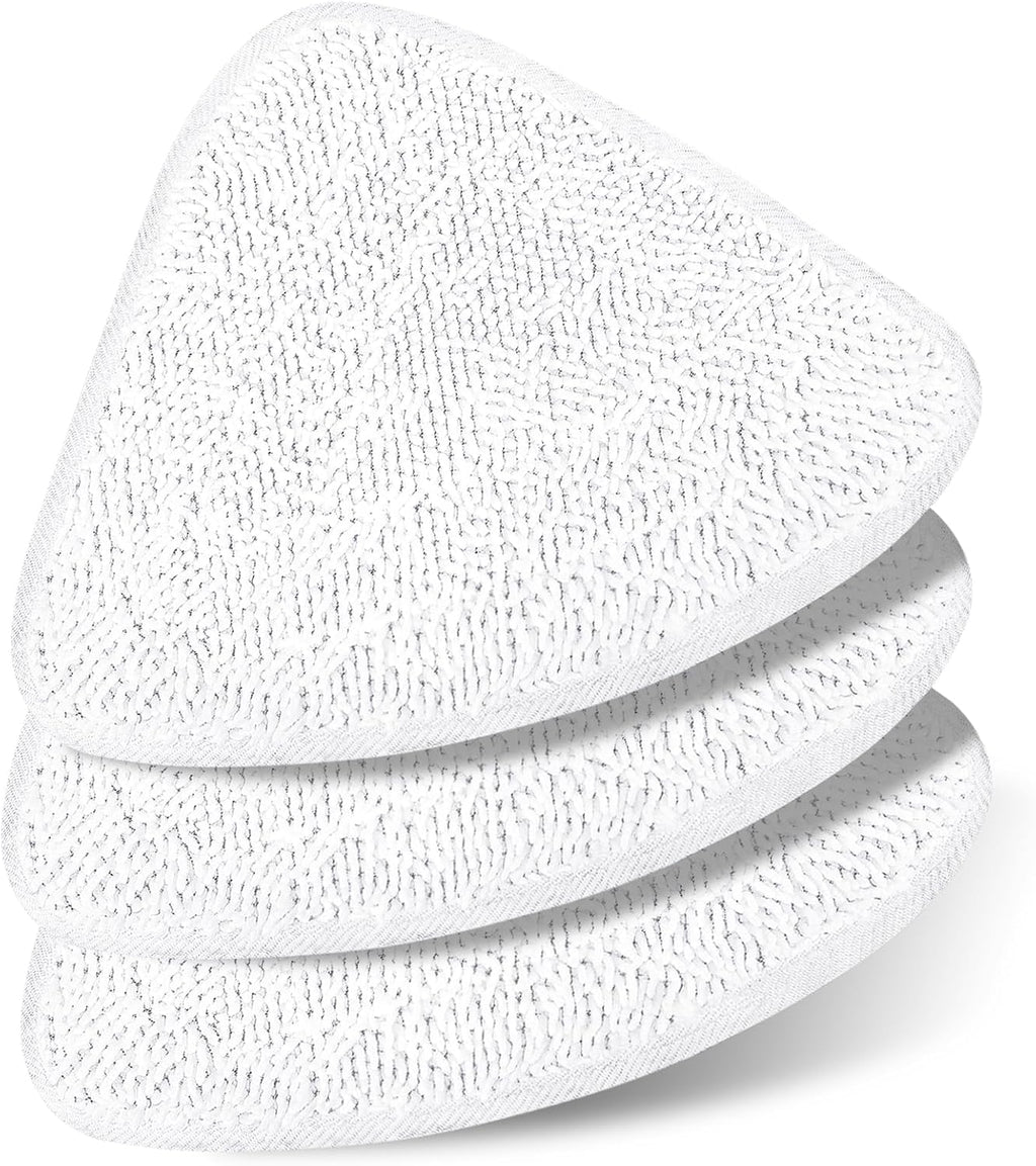 Washable Steam Mop Head Replacement Compatible with Vileda Steam Mop Plus, Triangular White Refills for Vileda Steam Mop Replacement Pads, for Vileda Mop Head Replacement (3-Pack)