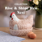 Mason Cash Rise & Shine Egg Nest | Rustic Farmyard-Style Kitchen Tidy & Egg Storage | Chip-Resistant Dolomite | Decorative Hen Design