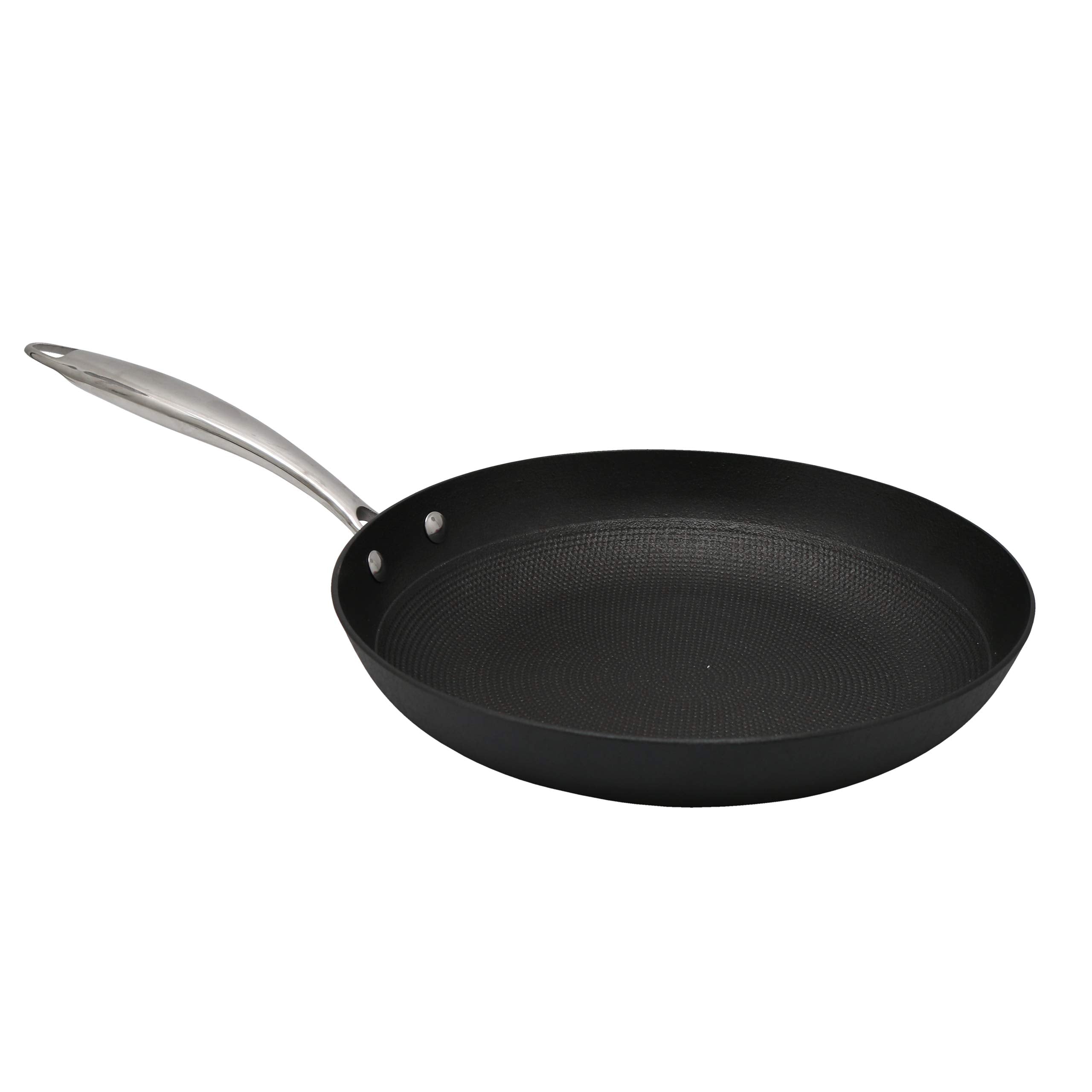 CKW2023 Lightweight Cast Iron Frying Pan with Non Coating, Honeycomb Base Reduces Risk of Sticking, for Home Kitchens (20cm, Black) Main image