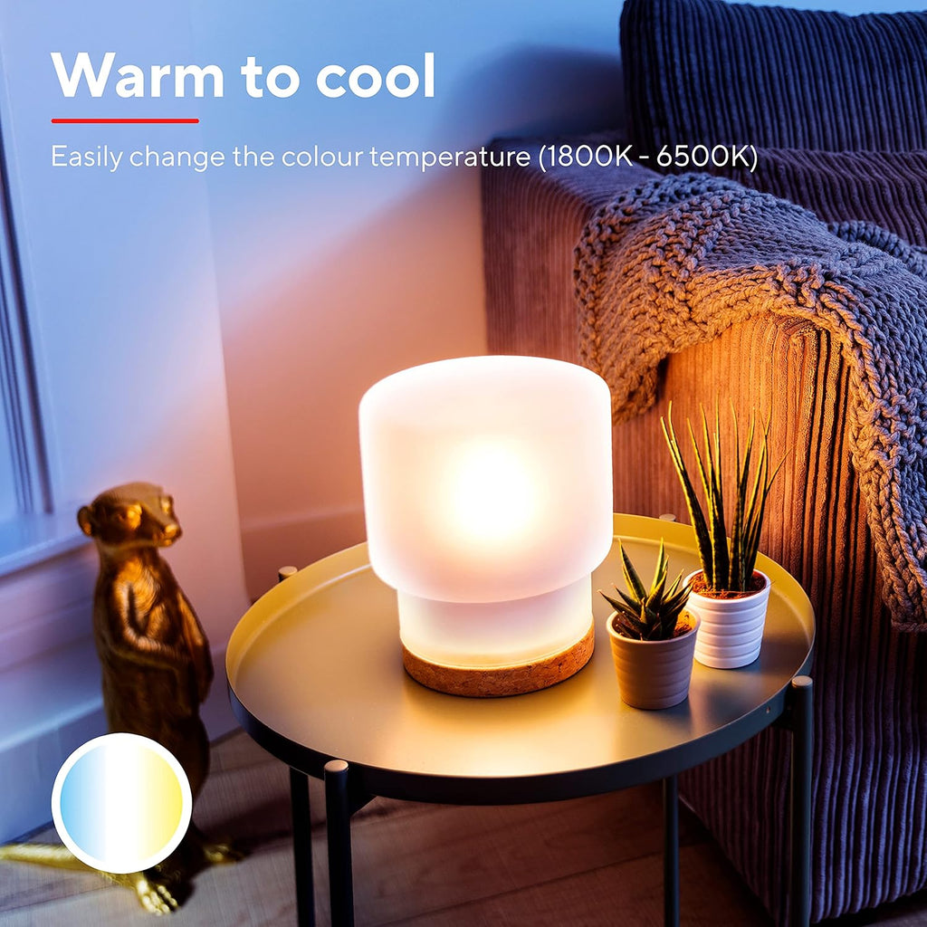 WiFi CCT - E27-71298-02 Smart Bulb, Dimmable LED Bulb, Works with Alexa and Google Home, No Hub, 2.4GHz WiFi Bulb, E27 Screw Bulb, Warm to Cool, White Ambience [Amazon Exclusive] - 2 Pack