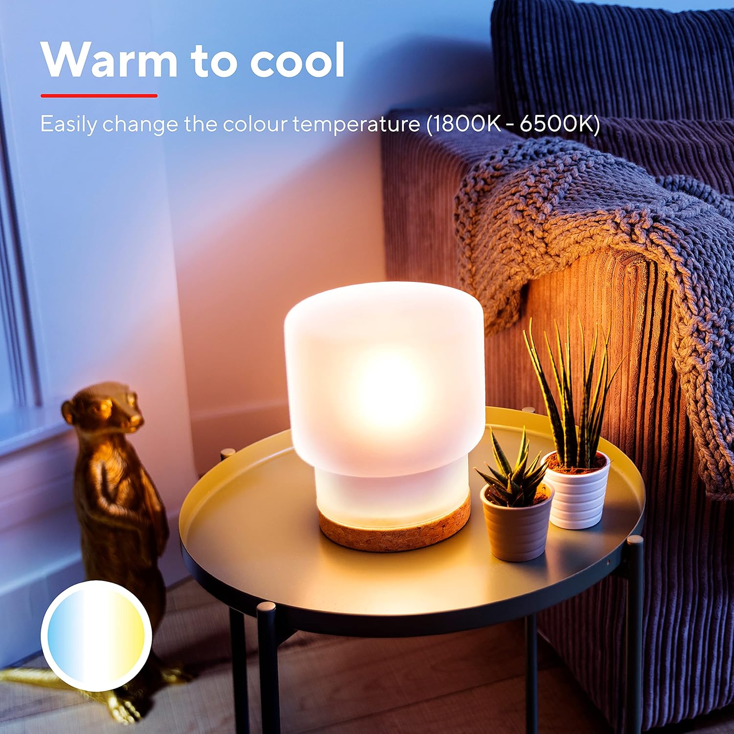 WiFi CCT - E27-71298-02 Smart Bulb, Dimmable LED Bulb, Works with Alexa and Google Home, No Hub, 2.4GHz WiFi Bulb, E27 Screw Bulb, Warm to Cool, White Ambience [Amazon Exclusive] - 2 Pack