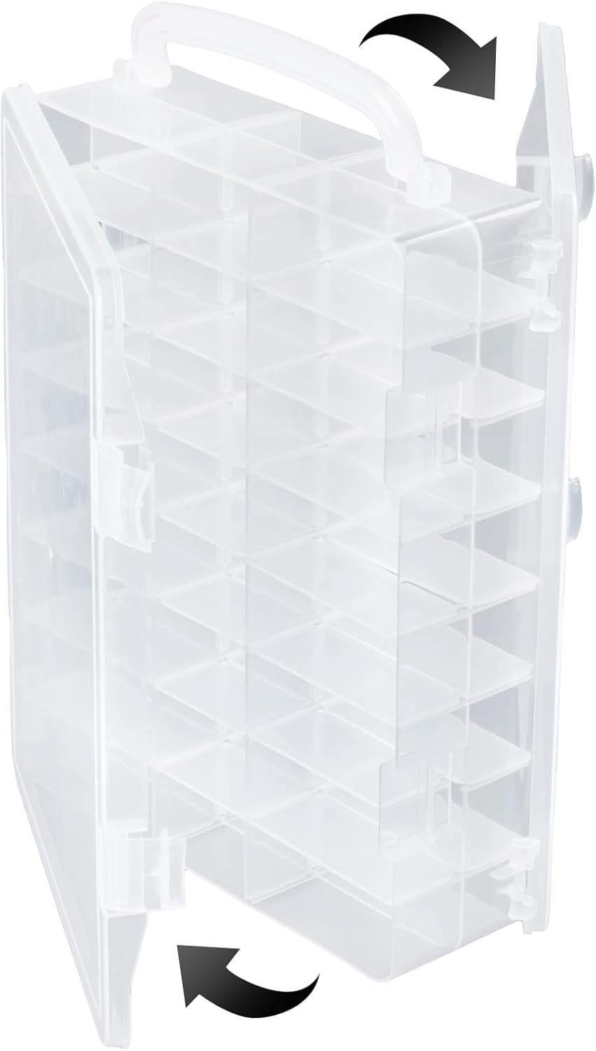 Adorbox 48 Grids Sewing Storage, Double Sided Plastic Thread Storage Box, Portable Embroidery Thread Organiser for Sewing Thread, Embroidery Floss, Crafts, Small Bead, Jewellery and Toys