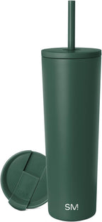 Insulated Tumbler with Lid and Straw | Iced Coffee Cup Reusable Stainless Steel Water Bottle Travel Mug | Gifts for Women Men Her Him | Classic Collection | 830ml | Forest