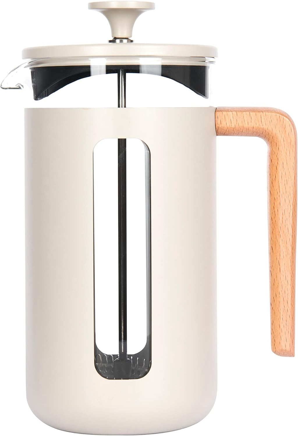 Pisa Stainless Steel Cafetière, Eight Cup, Latte, Gift Boxed, Cream