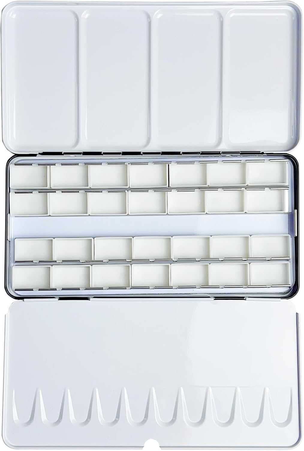 FCLUB Empty Watercolor Tins Palette Paint Case - Large Watercolor Palette Box Metal Tin with 28 Full Pans Main image