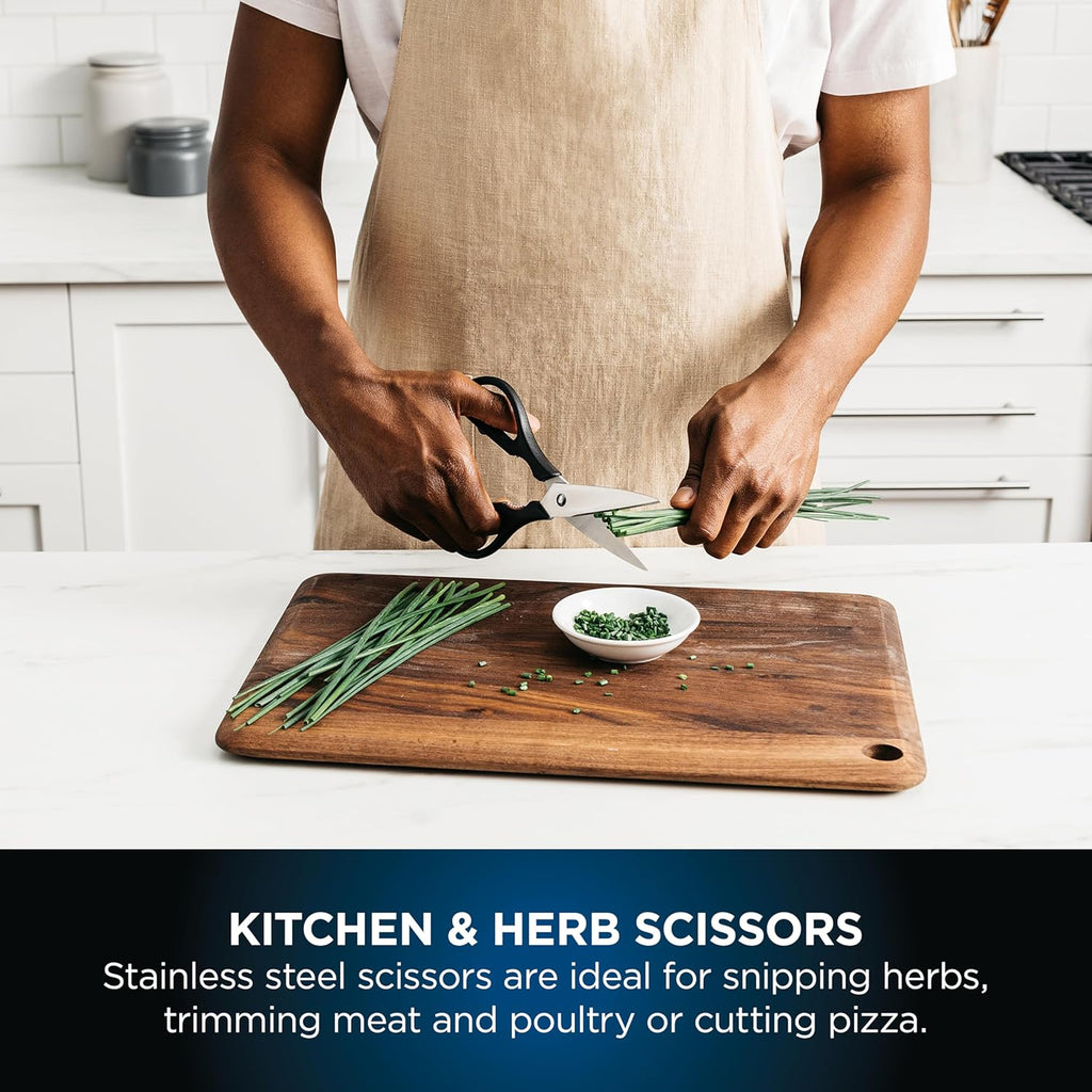 Foodi StaySharp Knife Block with Integrated Sharpener; 5 Knives and Scissors (1 pair), Sharp 6-Piece Knife Set; Chef, Bread, Slicing, Utility, Paring Knives & Scissors, Stainless Steel, K32006UK
