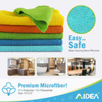 AIDEA Microfibre Cloth Pack of 8, Multifunctional Reusable Cleaning Cloths, Lint Free Streak Free Washable Cloth Duster for House, Kitchen, Car, Motorbike, Windows 30 x 30 cm