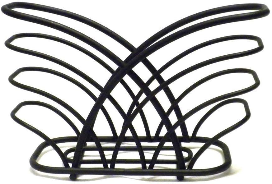Spectrum Flower Napkin Holder (Black) - Dispenser & Décor for Kitchen, Dining Room, Outdoor, & Bar Tabletop Storage